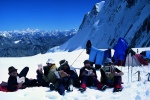 High altitude reading party Shishapangma Photo-StephenVenables