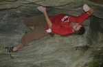 John bouldering at Orlu near Ax les Thermes - France