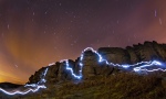 Nightsoloing at Stanage
