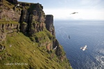 Andy Turner and Dave Macleod during their approach to the bottom of St Johns Head on Hoy