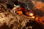 Crawling along a sandy tube deep underground in ColoSUSS, Crete