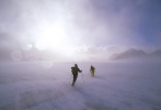 Conrad Anker & Reinhold Messner on South Georgia glacier Photo-StephenVenables