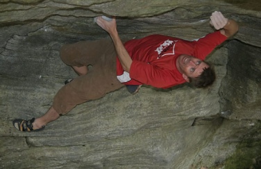 Anne And John Arran Gallery 05 - John bouldering at Orlu near Ax les Thermes - France