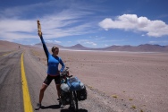 Armed and dangerous at 4,000m high. On route to Paso de Jama, Chile.Landscape
