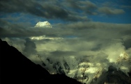 Looking up the Baltoro glacier towards Gasherbrum 4 Pakistan